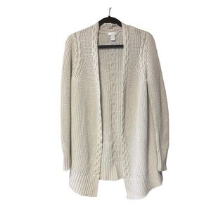 Chico’s Cable Knit Wool‎ Blend Open Front Cardigan Sweater